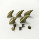 5 Pieces Horn Shape Screwback Rivets Stud Spikes for Leather Craft Bronze