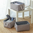 3 Pcs Grey Storage Basket Rectangular Storage Bins Baskets Linen Storage Or