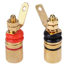 2pcs Screw Plated Speaker Binding Posts Terminal 4mm Sockets for Banana Plugs