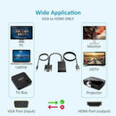 VGA To HDMI Output 1080P HD Audio TV AV HDTV Video Cable Converter Adapter