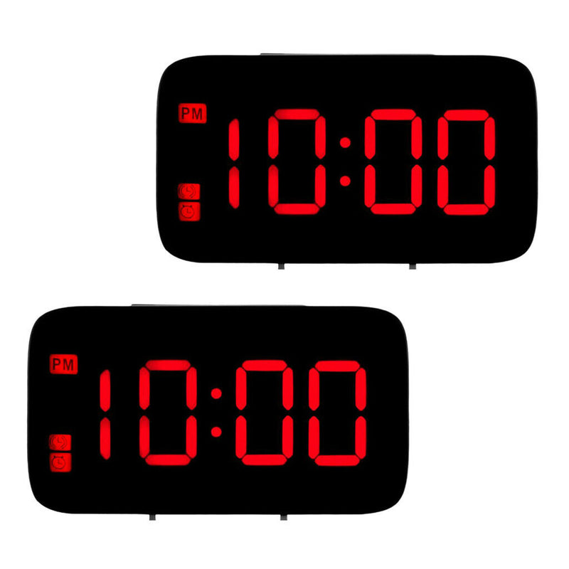 2pcs Precision Radio Controlled LCD ALARM Date Clock Red Brand New