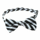 Fashion Novelty Mens Bowtie Wedding Necktie Black+white stripes