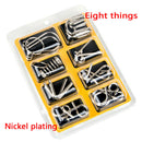 8pcs/Set Metal Puzzle Wire IQ Mind Brain Kids Adults Stress Reliever Toys