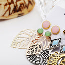 6Pairs/Set Leaf Flower Ear Studs Earrings Drop Dangle Earrings Jewelry Gift,