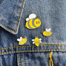 4Pcs Cartoon Enamel Little Bee Insect Lapel Collar Pin Corsage Brooch JewelrA3C