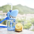 1X(Large Capacity Shark Portable Plastic Funny Drink Juice Water Bottle Car