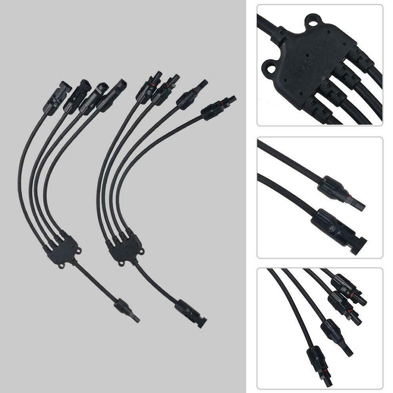 1 Set Solar Style Y Branch 1 to 4 Panel Cable Photovoltaic Connectors
