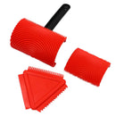 Red Painting Roller Decoration Empaistic Grain Painting Roller with PHandle