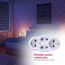 Portable EU Plugs Power Socket Converter 1 to 4 Port Outdoor Power Adapter A