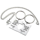 3pcs/Set Daddy Girl Mama Pendant Love Necklace+2 Key Chains Jewelry Gifts
