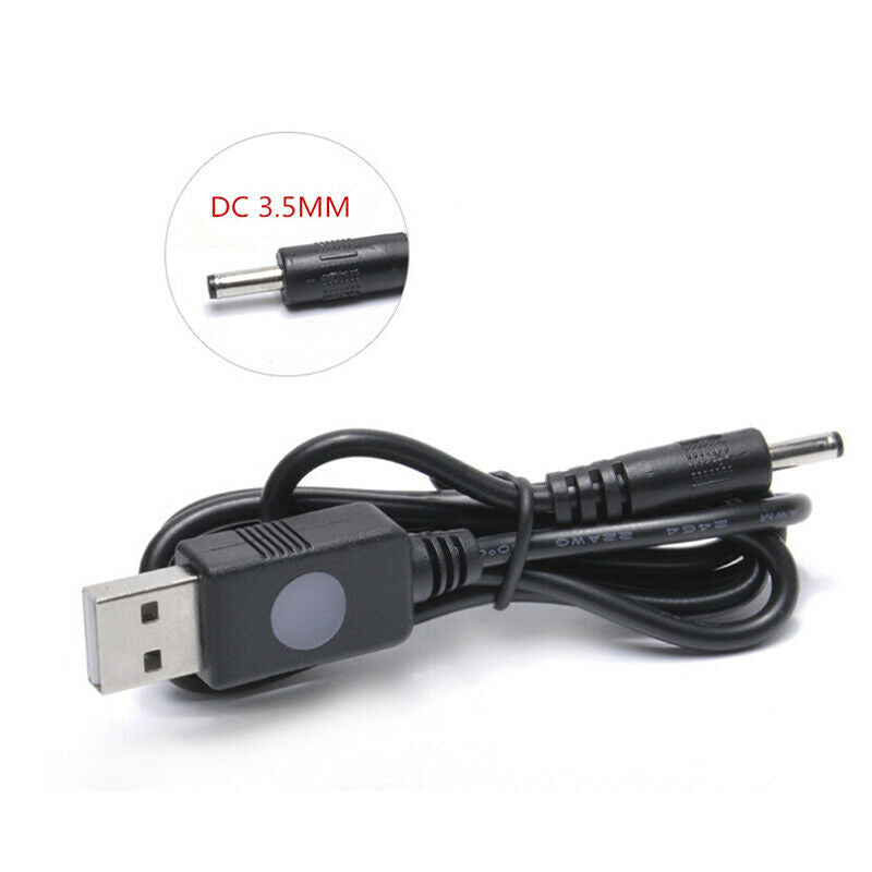 3.5mm USB DC Power Charging Cable Charger Cable Wire for Flashlight Head lamp OZ