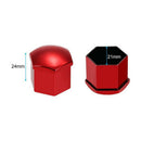 40 Sets 17mm Deep Wheel Chrome Lug Bolt Cover Auto Hub Tyre Screw Decor Red