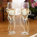 2Ps/Set Crystal Wedding Toasting Champagne Flutes Glasses Drink Cup Party M