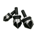 3pcs 5 Flute Countersink Drill Bit Set 90 Degree Chamfering Cutter For Wood