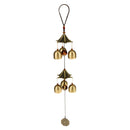 Chinese Wind Chime 2-Layer Roof 6 Bells Lucky Feng Shui Yard Garden Decor