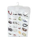 New 72 Pockets Hanging Jewelry Ring Necklace Bracelets Organizer Storage Display