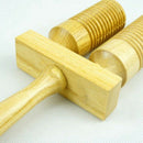 Music Percussion Pair of Wooden Agogo Bells Connected to Wooden Handle with U6V6