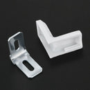 Cabinet 28mmx28mmx19mm Metal Plastic L Angle Bracket White 4Pcs