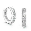 1/4 Ct Round Cut  Fashion Diamond Single Row Hoop Huggie Earrings