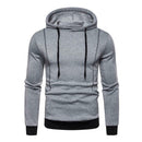 Men Autumn Long-Sleeves Hooded Jumper Hoodie Sweatershirt (Light Grey M) A