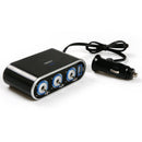 WF-0306 12V/24V In-Car USB Charger Triple Sockets Ciga-rette Lighter w/ Switch