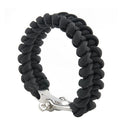 Survival Bracelet Para Outdoor Cord Black Rope Camping Steel Shackle Buckle BX