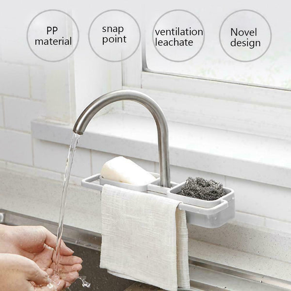 1* Kitchen Storage Rack Holder Sink Drainer Bathroom Soap Shelf Organizer S S6V7
