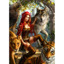 5D DIY Diamond Painting Full Drill Women and Wolf Cross Stitch Embroidery