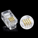 100 pcs RJ11 Modular Plug Telephone 4P4C Connector/ES
