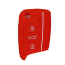 Flod Key Silicone 3Buttons Protective Case Cover for Volkswagen 2017 Red