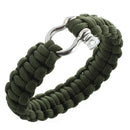 survival bracelet with stainless steel bow shackle - olive drab green Y5F4
