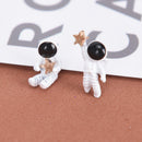Fashion Women Surgical Steel Star Astronaut Asymmetric Stud Earrings Jewelry BX