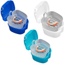 Denture Bath Cases Dental False Teeth Storage Boxes with Hanging Net Container