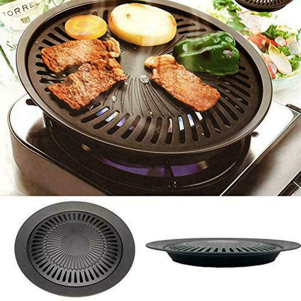 Barbecue Non-Stick Tray Cast Iron Removable BBQ Grill Pan HOT Portable A4N5