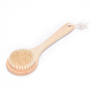 Natural Bristle  Brush Long Wooden Handle Bath Shower Spa Scrubber  Z