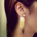 Tassel long Rhinestone Earrings Elegant Stud Women's Fashion Ear Drops Jewelry