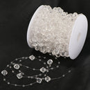 90ft Clear Crystal Bead Roll String Garland for Festival Wedding Party Decor