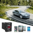 Dual USB Charger 2 Port 5V Fast Charging Power Adapter w/Voltmeter (Red)