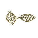 20Pcs Leaf Charm Pendant Connector Hollow Jewelry Making Finding Supplies