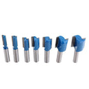 7Pcs 8mm Shank Straight Blade Cutting Woodworking Flush Trim Router Bit