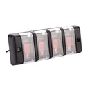 4 Gang Waterproof Car Marine Rocker Switch Panel Circuit Breaker Red Button