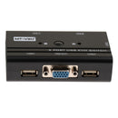 Kvm Usb Switch Splitter 2Port Sharing Switcher Selector for Projector Black