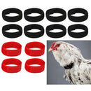 12x Chicken No Crow Collar for Roosters Noise Free Neckband Collars Black&Red