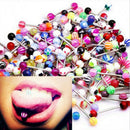 30Pcs Stainless Steel Ball Tongue Bars Rings Barbell Chic Jewelry
