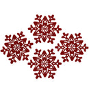 4Pcs Christmas Snowflake Shaped Cup Mat Coaster Anti-Skid Placemat Xmas Decor JR