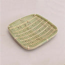 Bamboo braided rectangular fruit tray handmade storage tray hand-woven brea S6F9
