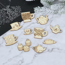 10x TeaSet Teapot/Teacup Wood Slices DIY Handmade Crafts For DIY Home DecorJR