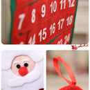 2PCS Christmas Advent Calendar Countdown Santa Claus Fabric Xmas Decor Pock