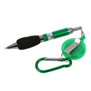 Green Retractable Badge Reel Pen Belt Clip & Carabiner V7O9