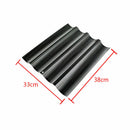 Baguette French Bread Pan 4 Loaves Wave Perforated Carbon Steel Mold Non-Stick